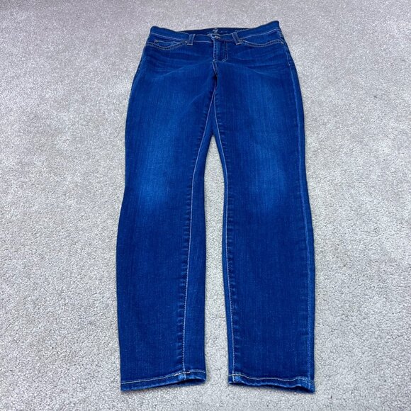 7 For All Mankind Ankle Gwenevere Jeans Women’s BluePockets Size 26 - Picture 1 of 12